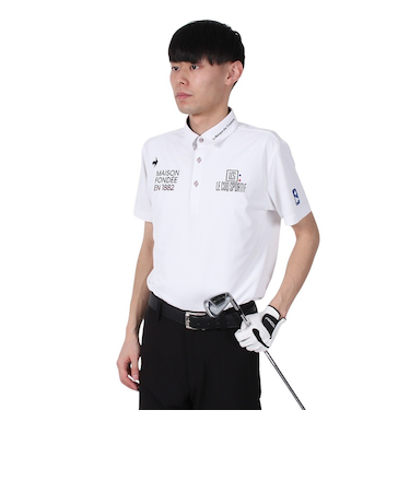 ルコックスポルティフ（lecoqsportif）ゴルフウェア 吸汗速乾 定番 無地半袖シャツ LG5SHS13M WH00
