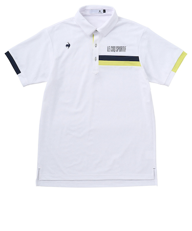 ルコックスポルティフ(lecoqsportif)ゴルフウェア メッシュ 小柄ジャガード 半袖ポロシャツ LG5SHS08M WH00