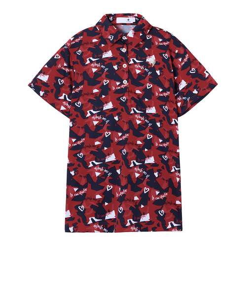ルコックスポルティフ（lecoqsportif）ゴルフウェア 総柄半袖シャツ LG5FHS02L RD00