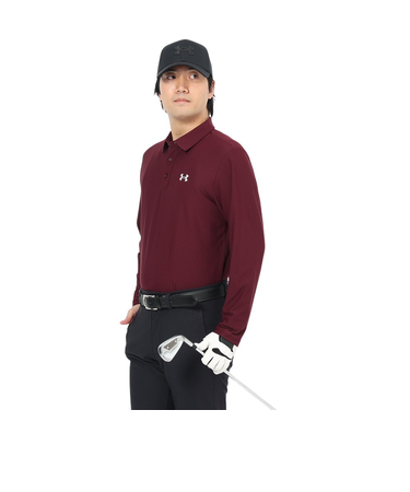 アンダーアーマー(UNDER ARMOUR)ゴルフウェア Mid ロゴ 長袖ポロシャツ 25 6011492 600