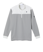 ルコックスポルティフ（lecoqsportif）ゴルフウェア 蓄熱保温 ヒートナビ ハーフジップ 長袖シャツ LG5FLS81M WH00