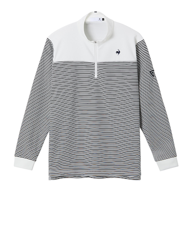 ルコックスポルティフ(lecoqsportif)ゴルフウェア 蓄熱保温 ヒートナビ ハーフジップ 長袖シャツ LG5FLS81M WH00