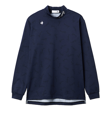 ルコックスポルティフ（lecoqsportif）ゴルフウェア 吸汗 裏起毛 シーズン柄 長袖モックネックシャツ LG5FLS51M NV00