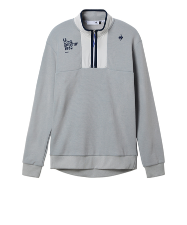ルコックスポルティフ(lecoqsportif)ゴルフウェア 裏起毛 セーターライク 長袖ハーフジッププルオーバー LG5FSW01M GY00