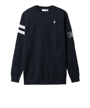 ルコックスポルティフ（lecoqsportif）ゴルフウェア モザイク柄 ジャガード 長袖セーター LG5FST00M NV00