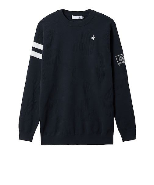 ルコックスポルティフ（lecoqsportif）ゴルフウェア モザイク柄 ジャガード 長袖セーター LG5FST00M NV00