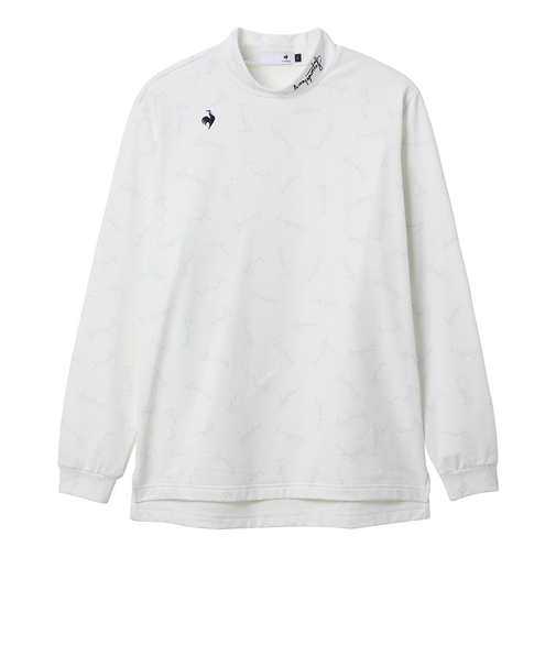ルコックスポルティフ（lecoqsportif）ゴルフウェア 吸汗 裏起毛 シーズン柄 長袖モックネックシャツ LG5FLS51M WH00