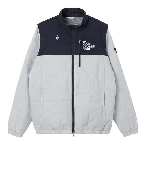 ルコックスポルティフ（lecoqsportif）ゴルフウェア アウター 蓄熱保温 防風 ヒートナビ 中綿2WAYブルゾン LG5FWB50M GY00