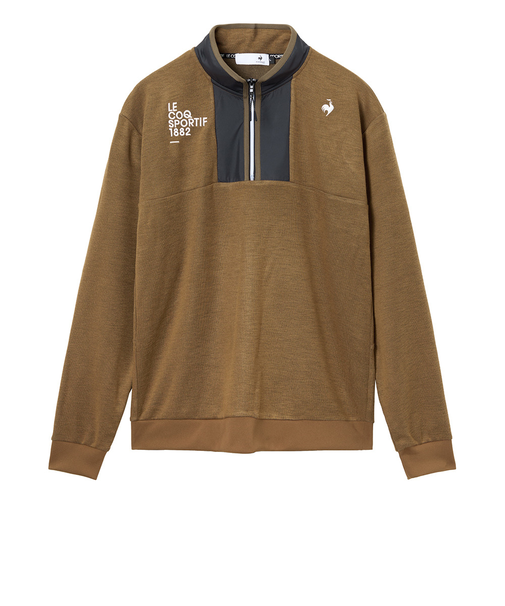ルコックスポルティフ(lecoqsportif)ゴルフウェア 裏起毛 セーターライク 長袖ハーフジッププルオーバー LG5FSW01M BW00