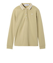 ルコックスポルティフ(lecoqsportif)ゴルフウェア 吸汗速乾 ロゴ襟 長袖ポロシャツ LG5FLS00L BG00