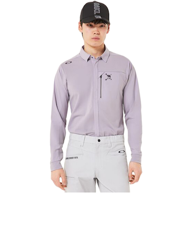 オークリー(OAKLEY)ゴルフウェア 吸汗速乾 SKULL IDEALLY HYBRID 長袖ポロシャツ FOA408238-82V