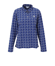 マンシング（MUNSING）ゴルフウェア ブロックチェック柄プリント 長袖ポロシャツ MG5FLS81L NV00