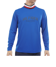 ゴルフウェア 吸水速乾 シグネチャーリブ モックネック長袖シャツ THMA562-BLU