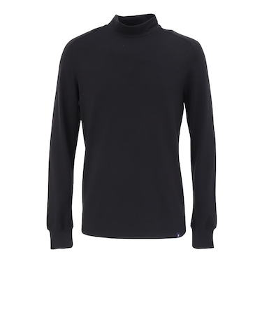 シルバースコット845（SILVERSCOTT845）ゴルフウェア 吸湿発熱 長袖 モックネックプルオーバー SS25FWT008 BLK