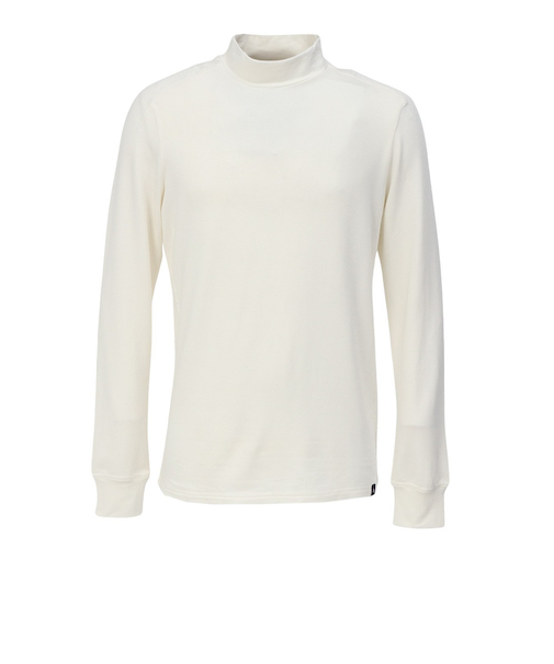 シルバースコット845（SILVERSCOTT845）ゴルフウェア 吸湿発熱 長袖 モックネックプルオーバー SS25FWT008 WHT