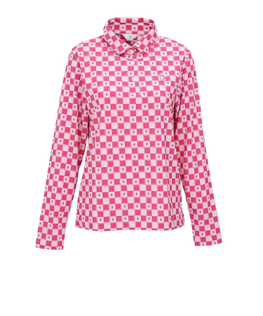 マンシング(MUNSING)ゴルフウェア 吸汗速乾 ブロックチェック柄プリント 長袖ポロシャツ MG5FLS81L PK00