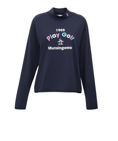マンシング（MUNSING）ゴルフウェア 吸汗速乾 ロゴモックネック長袖シャツ MG5FLS82L NV00