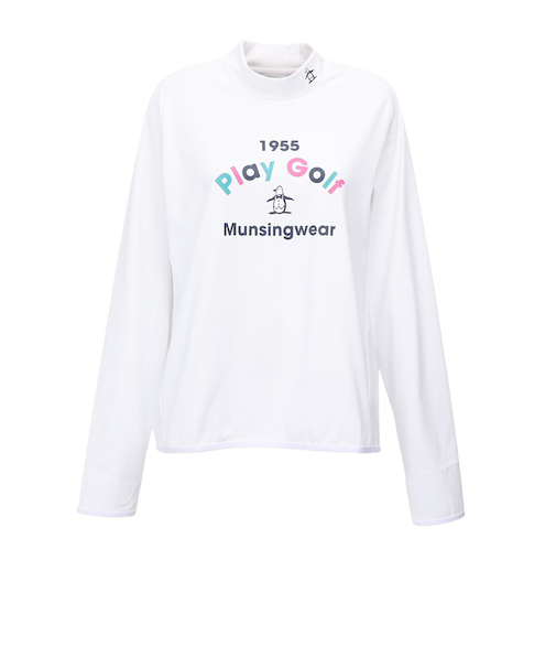 マンシング（MUNSING）ゴルフウェア 吸汗速乾 ロゴモックネック長袖シャツ MG5FLS82L WH00