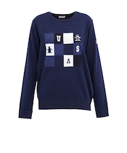 マンシング（MUNSING）ゴルフウェア 長袖 ブロッキング ジャカードクルーネックセーター MG5FST81L NV00