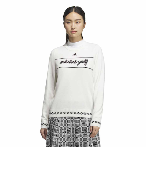 アディダス（adidas）ゴルフウェア 長袖 トラディショナルパターン フルファッション クルートップス JWK02-JM3004 W