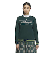 アディダス（adidas）ゴルフウェア 長袖 トラディショナルパターン フルファッション クルートップス JWK02-JM7179 DGRN