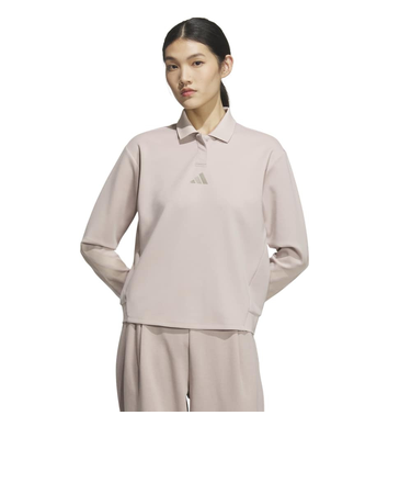 アディダス(adidas)ゴルフウェア ストレッチ 長袖ポロシャツ JWJ89-JM9608 BEG