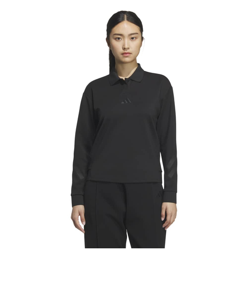 アディダス（adidas）ゴルフウェア ストレッチ ポロシャツ 長袖 JWJ89-JM9607 BLK