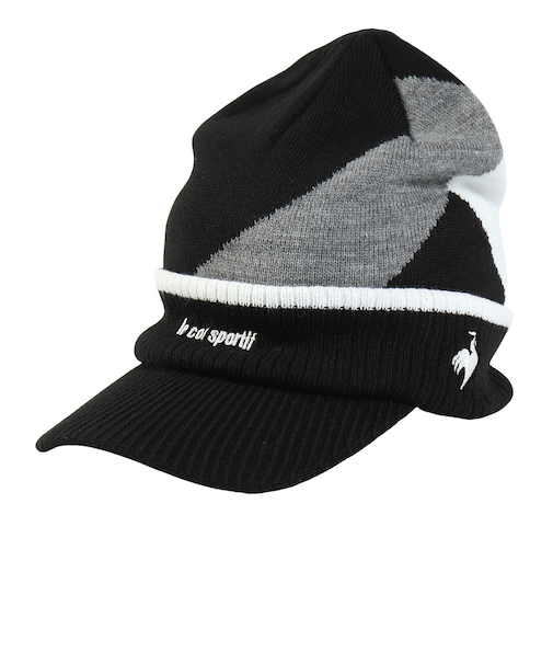 ルコックスポルティフ（lecoqsportif）帽子 庇付きニットキャップ LG5FCP40M BK00