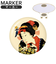 ホクシン（Hokushin）浮世絵クリップマーカー 猫と女性 MK521 ﾈｺﾄｼﾞｮｾｲ