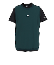 アディダス（adidas）ゴルフ 2IN1 モックネック半袖シャツ ウィンドベスト付き OFG53-KL5263BK/GR