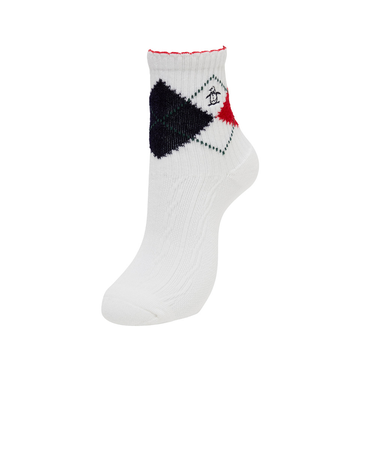 マンシング（MUNSING）ゴルフ 抗菌防臭 ショート丈 アーガイルソックス MG5FSO08L WH00