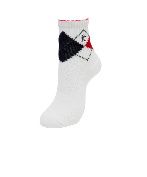 マンシング（MUNSING）ゴルフ 抗菌防臭 ショート丈 アーガイルソックス MG5FSO08L WH00