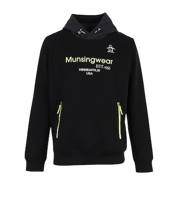 マンシング（MUNSING）ゴルフウェア EASY MIDDLER 長袖パーカー ロゴプリント フーディ MG5FSW22M BK00