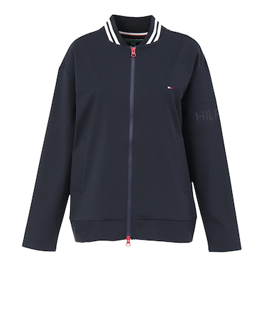 ゴルフウェア アウター 防風 袖エンボス スウェットジャケット THLA558-NVY