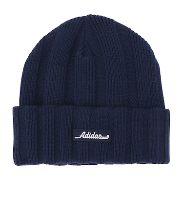 アディダス（adidas）帽子 ロゴ リブ仕上げニットビーニー JVU27-JL5655 NVY