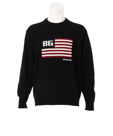 ブリーフィング（BRIEFING）ゴルフウェア HOL ビッグ フラッグ クルーネック ニット BRG253MD0-010