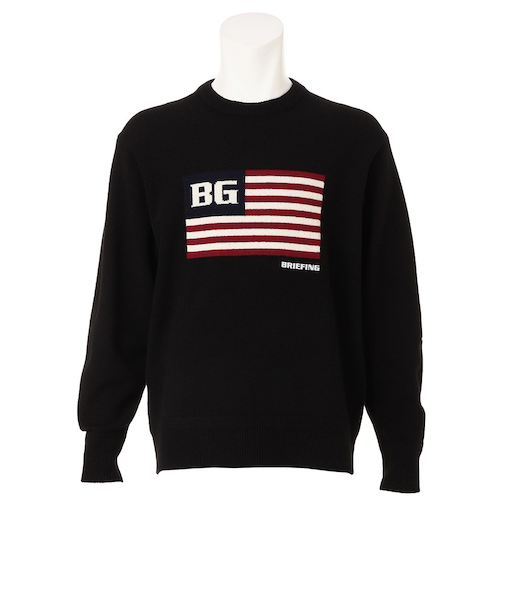 ブリーフィング（BRIEFING）ゴルフウェア HOL ビッグ フラッグ クルーネック ニット BRG253MD0-010