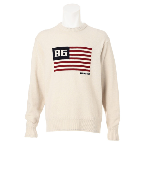ブリーフィング（BRIEFING）ゴルフウェア HOL ビッグ フラッグ クルーネック ニット BRG253MD0-021