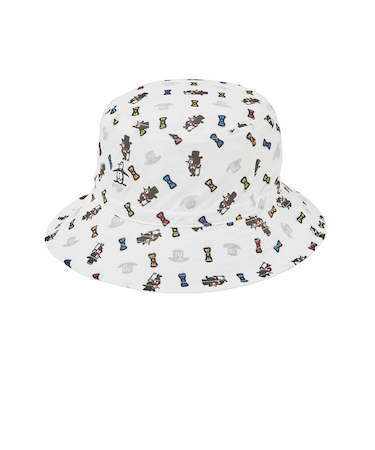 マンシング（MUNSING）帽子 70th ANNIVERSARY TAROUT 70周年総柄プリント リバーシブルバケットハット MG5FCP74U WH00