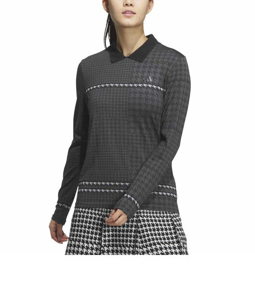 アディダス（adidas）ゴルフウェア PRIMEKNIT サイドシームレス長袖シャツ JSB93-IM7278BLK