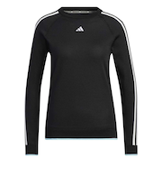 アディダス（adidas）ゴルフウェア ライトウェイト スリーストライプス 長袖クルーネックセーター DUV59-HZ9220BLK