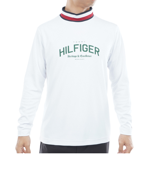 ゴルフウェア 吸水速乾 シグネチャーリブ 長袖シャツ THMA562-WHT