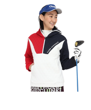 クランク（CLUNK）ゴルフウェア 長袖 保温 キルトJQハーフジップパーカー CL5SUY58 WHT