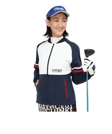 クランク（CLUNK）ゴルフウェア アウター 長袖 キルトJQジップアップジャケット CL5SUY59 NVY