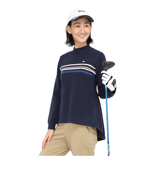 Golfickers ゴルフウェアセット ネイビー フィドラ（FIDRA）ゴルフウェア フレアニットチュニック FD5SUQ25 NVY