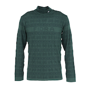 フィドラ（FIDRA）ゴルフウェア 長袖 吸湿発熱 フェアアイル成形ハイネックシャツ FD5STG18 GRN