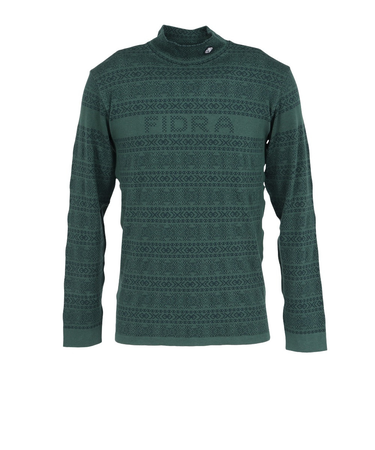 フィドラ（FIDRA）ゴルフウェア 長袖 吸湿発熱 フェアアイル成形ハイネックシャツ FD5STG18 GRN