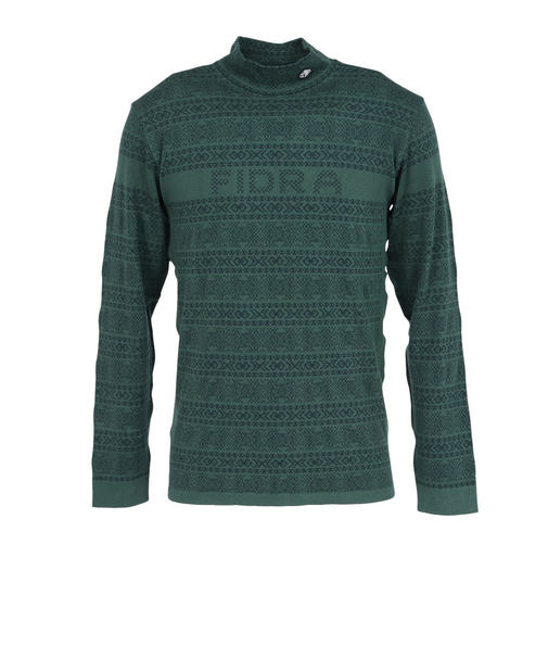 フィドラ（FIDRA）ゴルフウェア 長袖 吸湿発熱 フェアアイル成形ハイネックシャツ FD5STG18 GRN