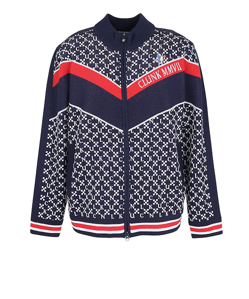 24AW CLUNK ジャガードニット ジャケット ゴルフウエア クランク クランク（CLUNK）ゴルフウェア ジャガードニットジャケット CL5STY50