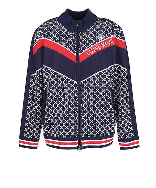 クランク（CLUNK）ゴルフウェア ジャガードニットジャケット CL5STY50 NVY